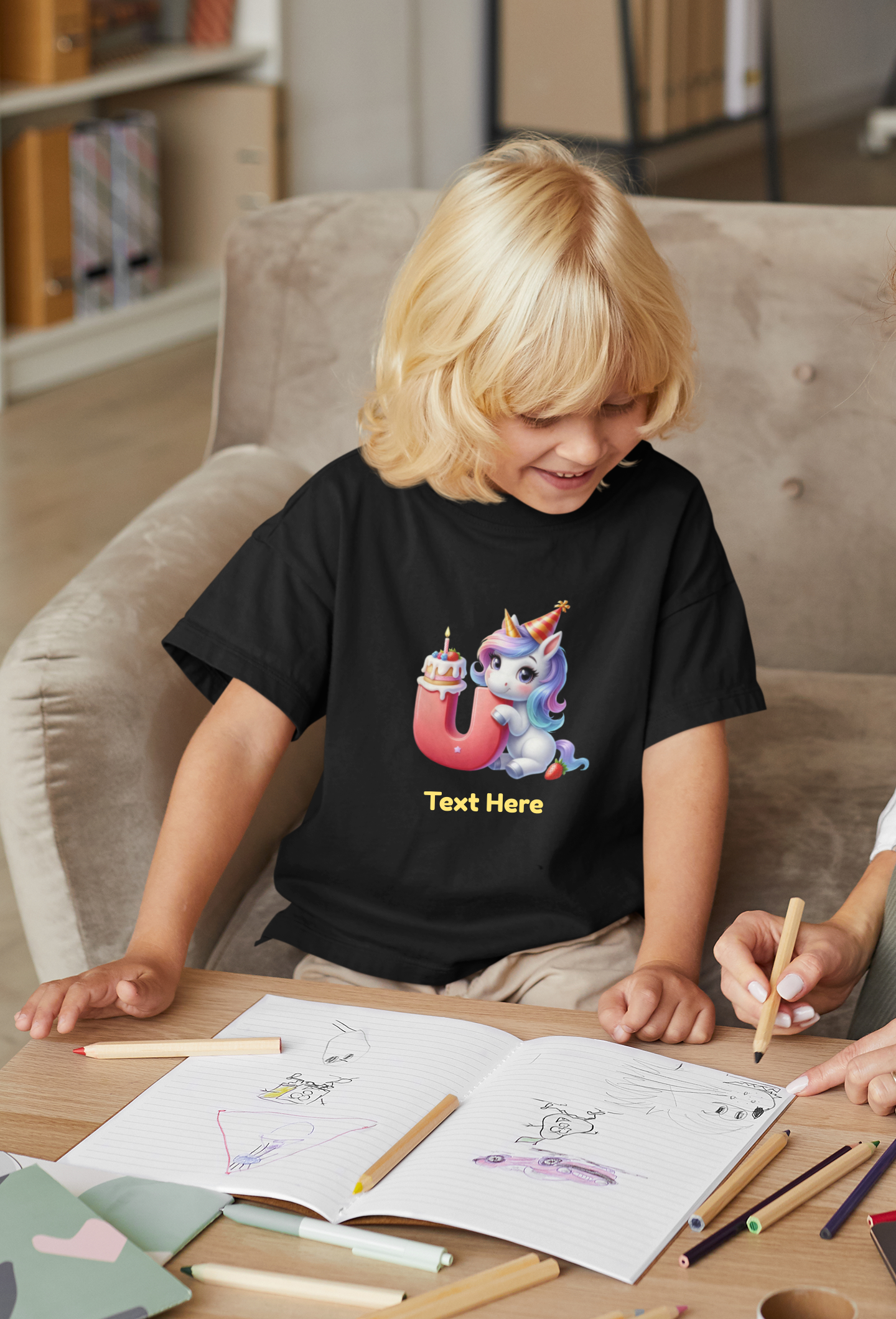 Kids Heavy Cotton™ Tee-Personalize With Cute  Animal Letters