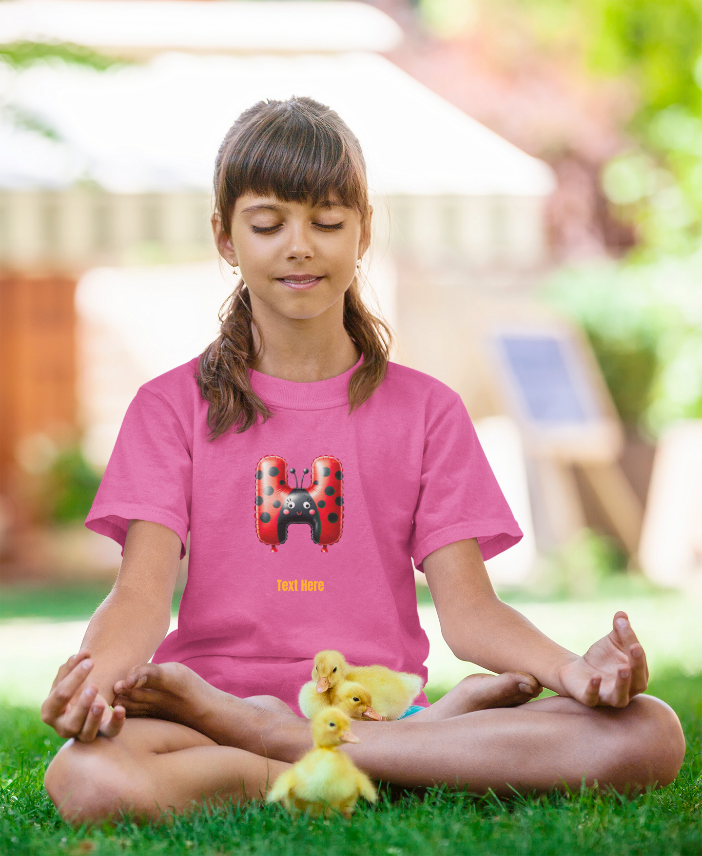 Kids Heavy Cotton™ Tee - Personalize With Lady Bug Alphabets