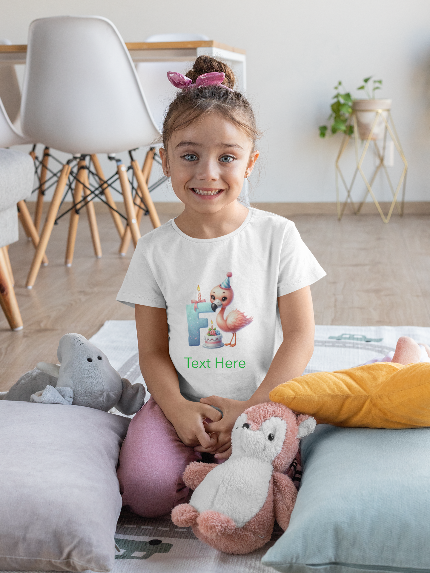 Kids Heavy Cotton™ Tee-Personalize With Cute  Animal Letters