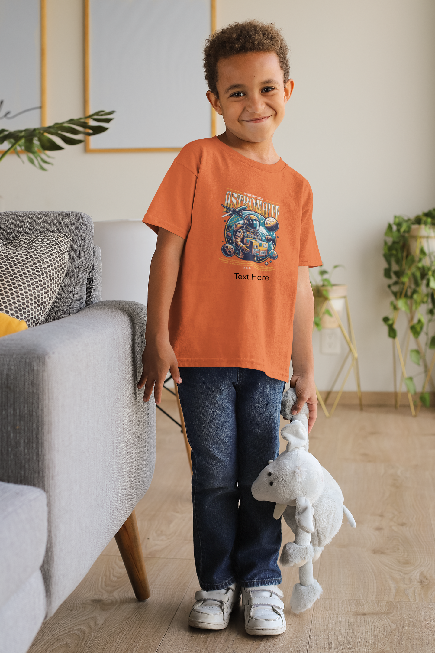 Kids Heavy Cotton™ Tee - Personalize With Astronaut Designs