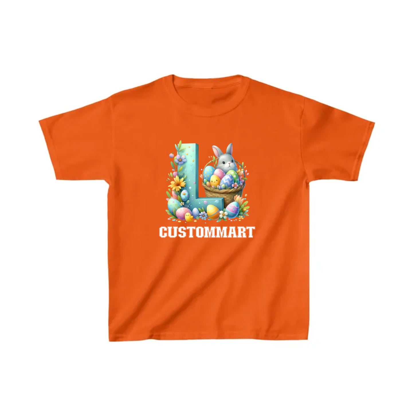 Kids Heavy Cotton™ Tee - Personalize With Easter Egg Alphabets