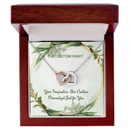 Interlocking Hearts Necklace - Personalize With Floral Designs