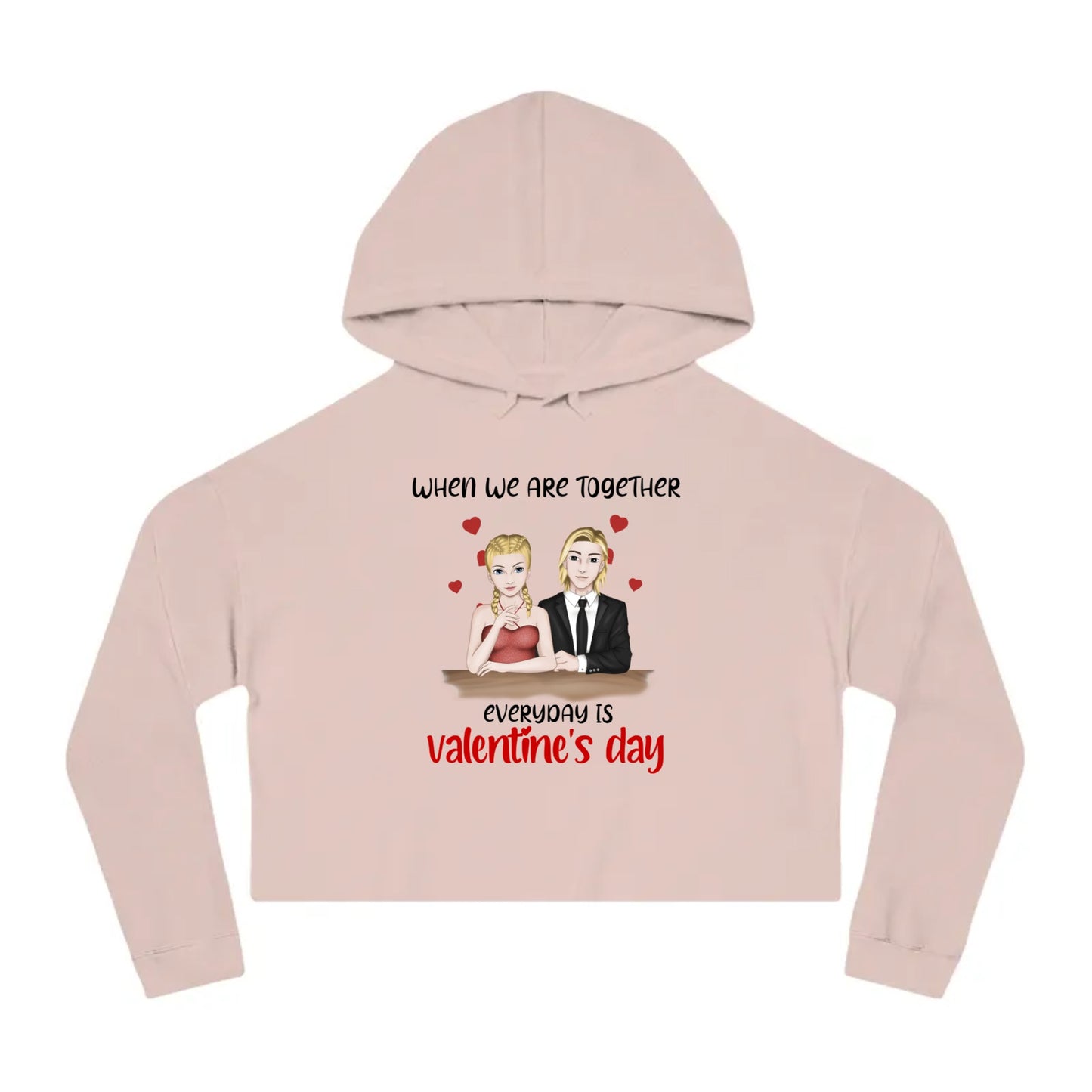 Women’s Cropped Hooded Sweatshirt - Personalized Gift For Valentine