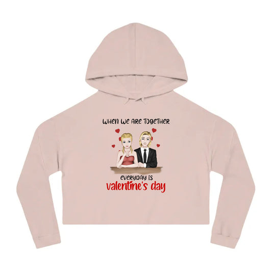 Women’s Cropped Hooded Sweatshirt - Personalized Gift For Valentine