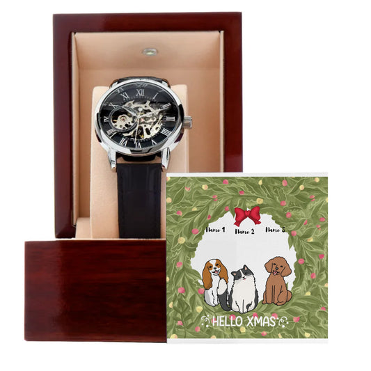 Men's Openwork Watch - Personalized Gift For Pet Lover