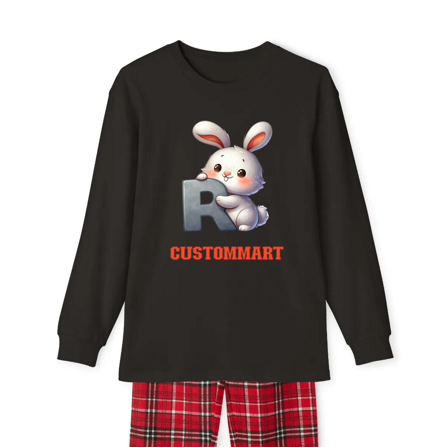 Youth Long Sleeve Holiday Outfit Set - Personalize With Cute Animal Letters