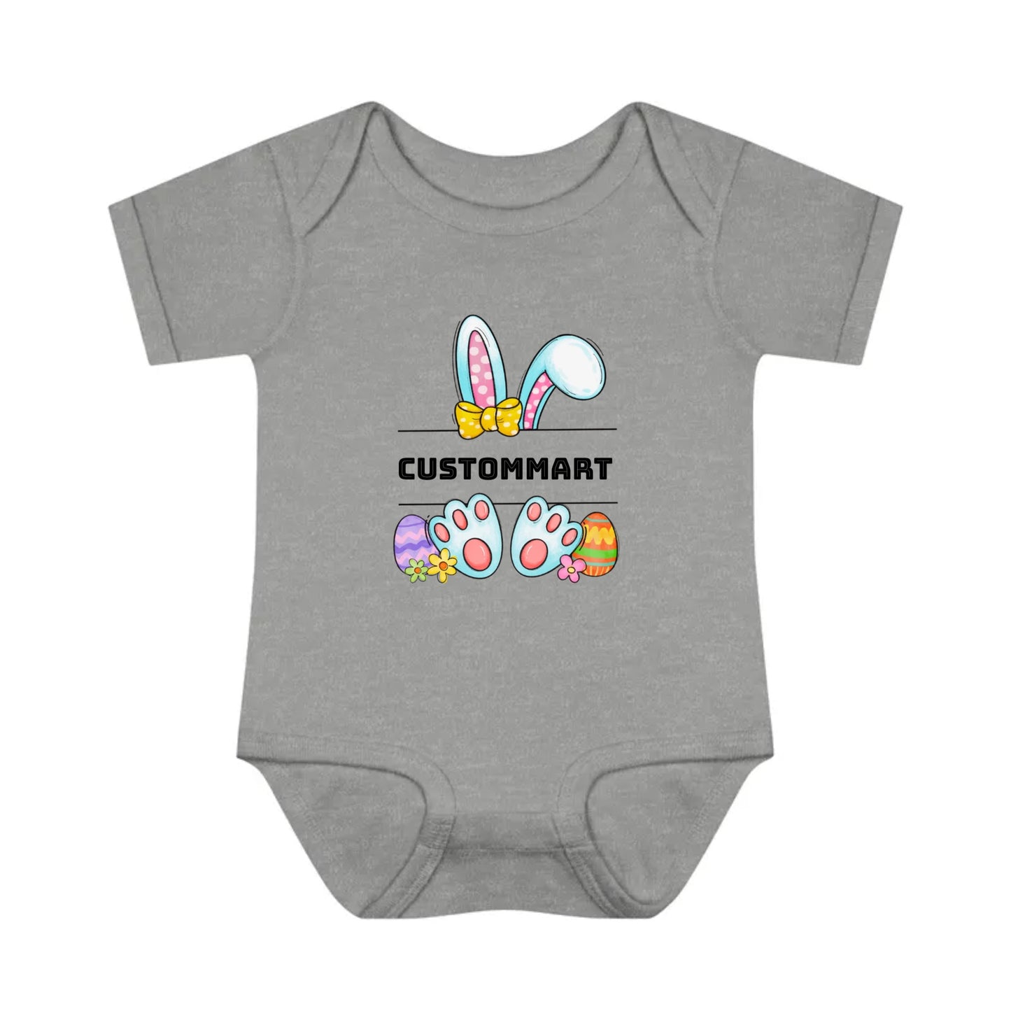 Infant Baby Rib Bodysuit - Personalize With Easter Rabbit