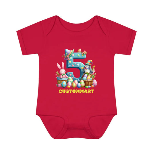 Infant Baby Rib Bodysuit - Personalize With Easter 0-9 Numbers