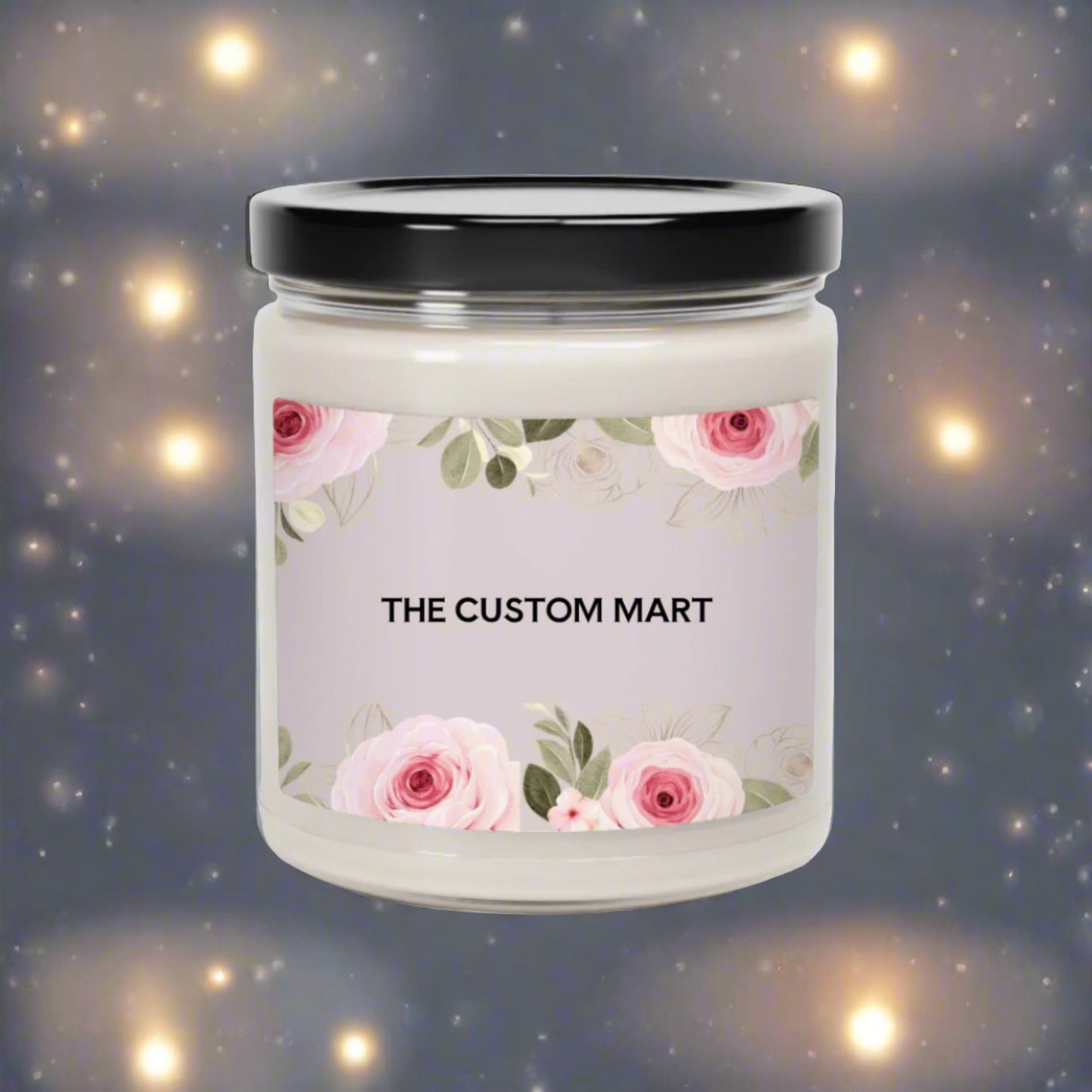 Scented Soy Candle, 9oz - Personalize With Floral Designs