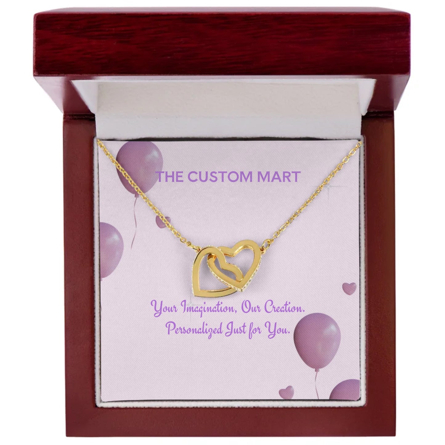 Interlocking Hearts Necklace - Personalize With Birthday Themes