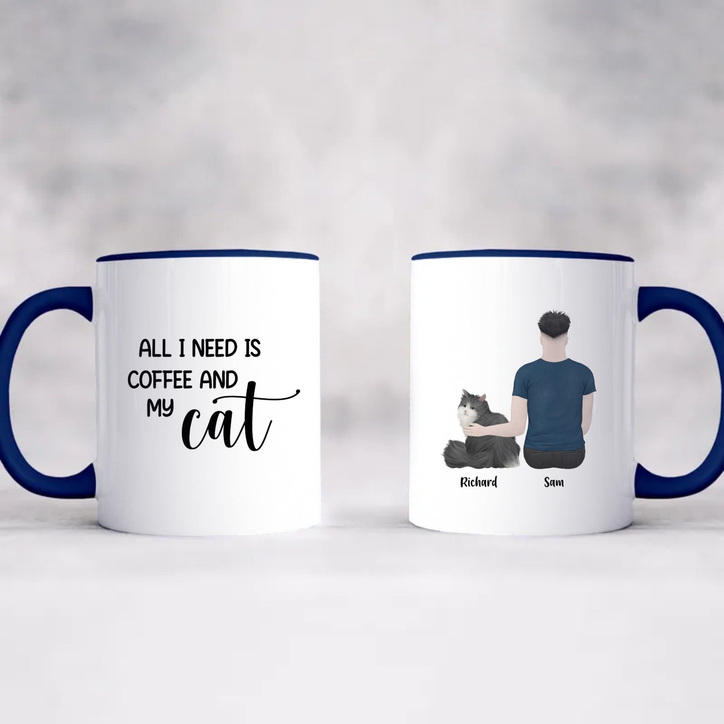 Accent Coffee Mug, 11oz - Personalized Cat Dad Gift