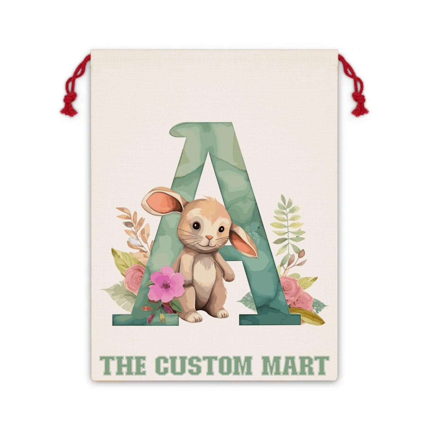 Gift Bag - Personalize With Cute Floral Animal Letters