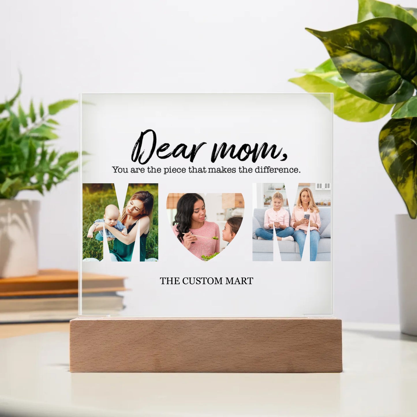 Acrylic Square Plaque - Personalize Gift For MOM With Photos