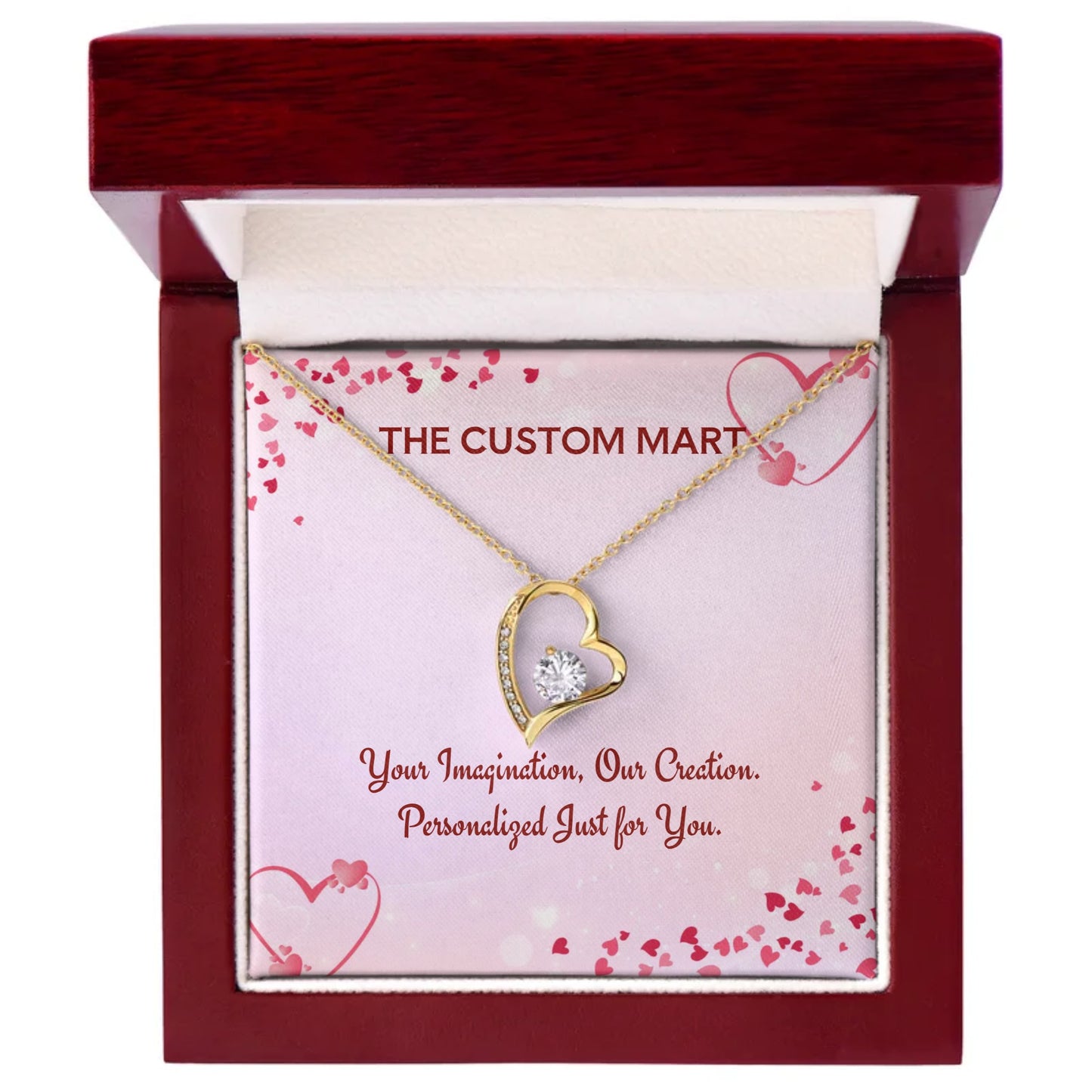 Forever Love Necklace - 18k yellow gold finish - Personalize With Valentine Themes