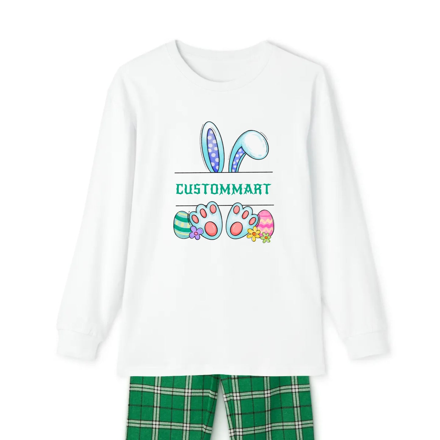 Youth Long Sleeve Holiday Outfit Set - Personalize With Easter Bunny