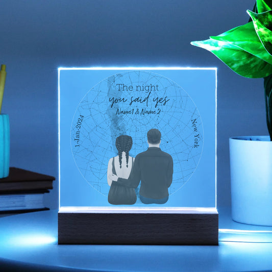 Acrylic Square Plaque - Personalized Gift For Couple