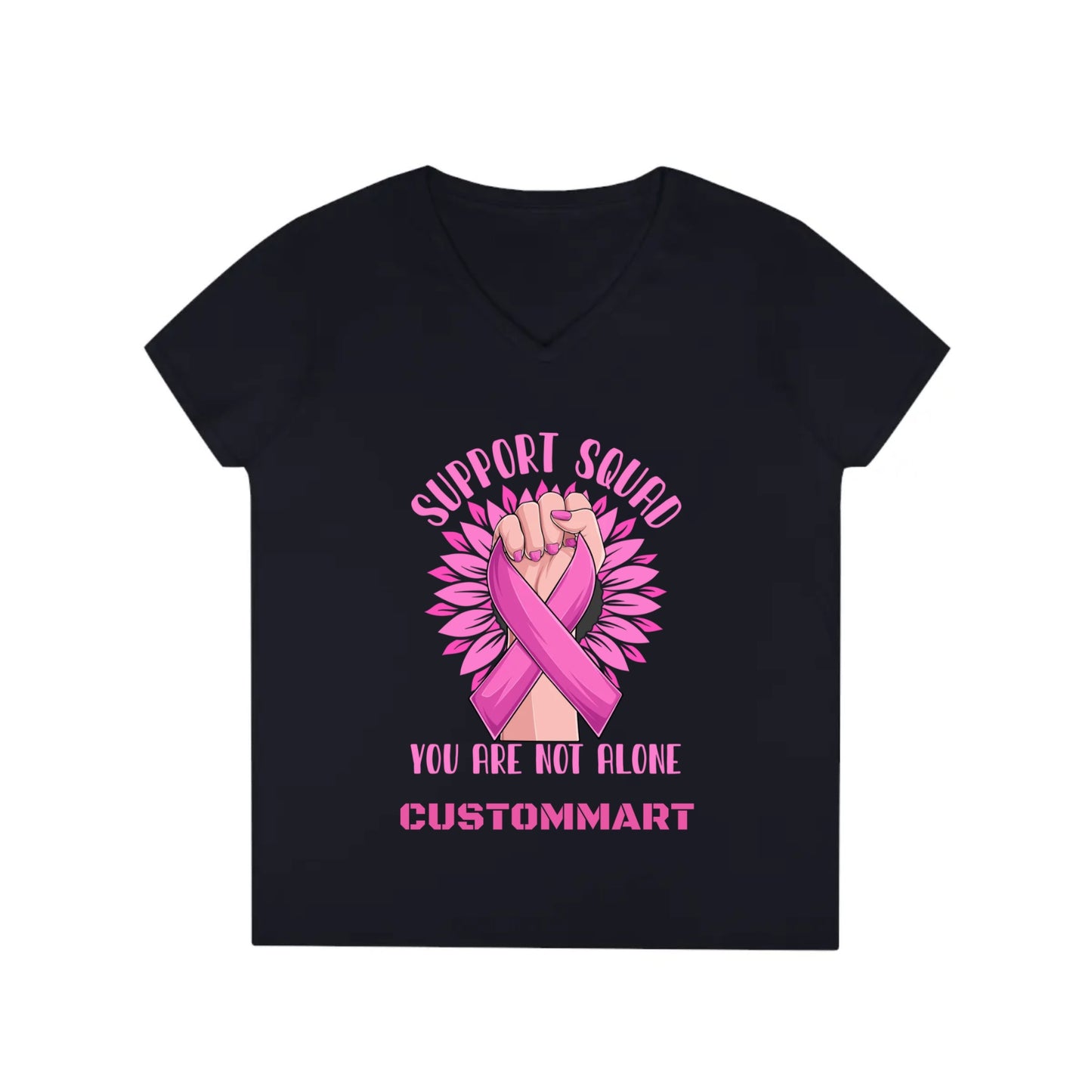 Ladies' V-Neck T-Shirt - Personalize With Breast Cancer Awareness Quotes