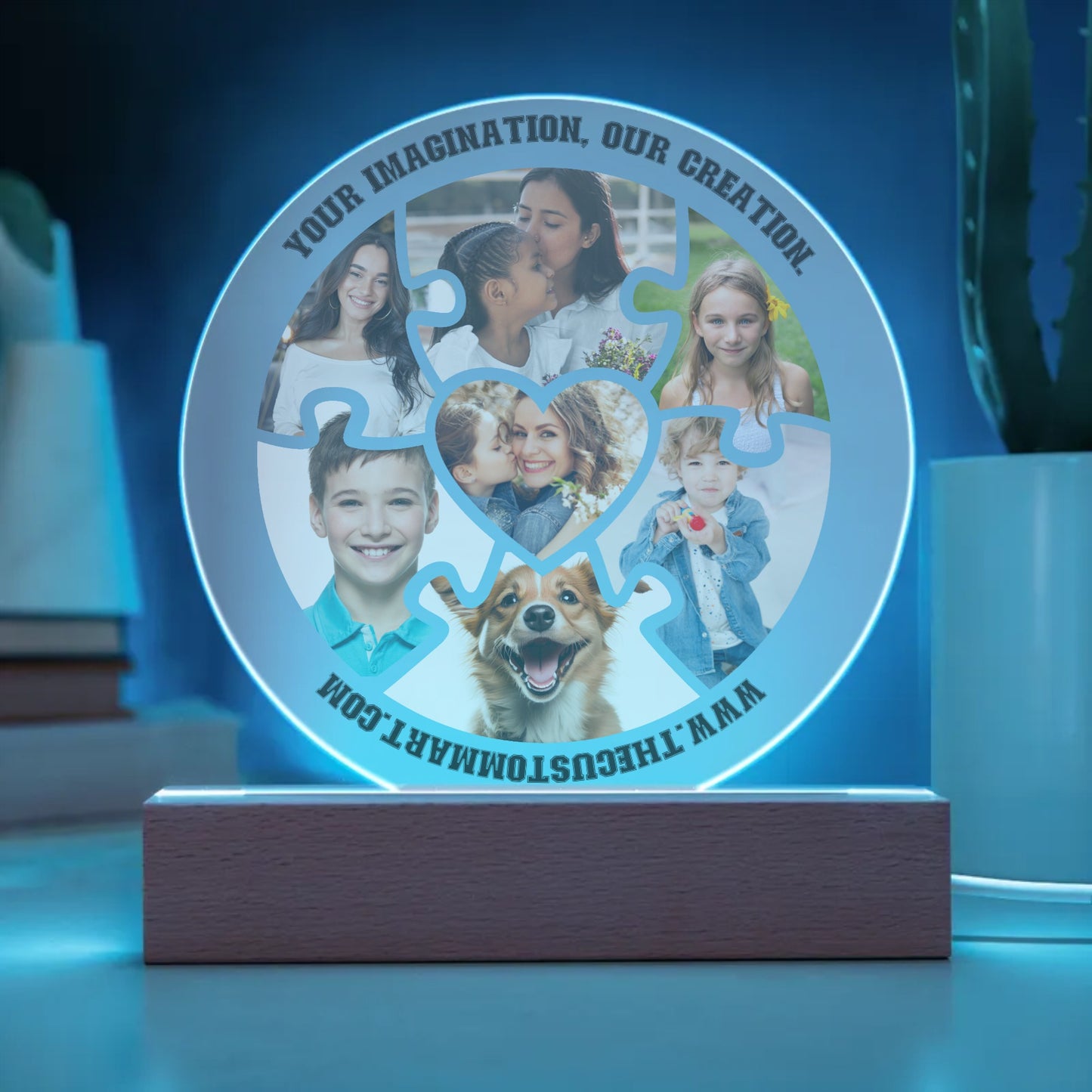 Circle Acrylic Plaque - Personalize With Photos And Message