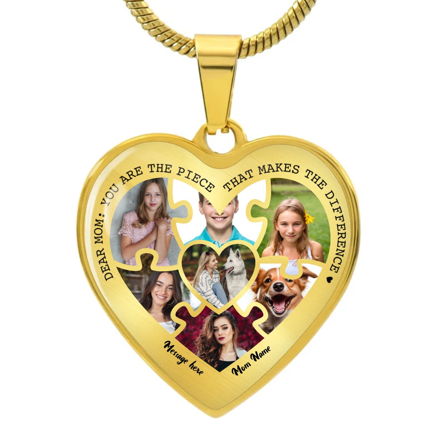 Heart Adjustable Necklace - Personalize With Photos For Mom