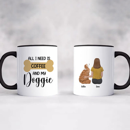 Accent Coffee Mug, 11oz - Personalized Dog Mom Gift