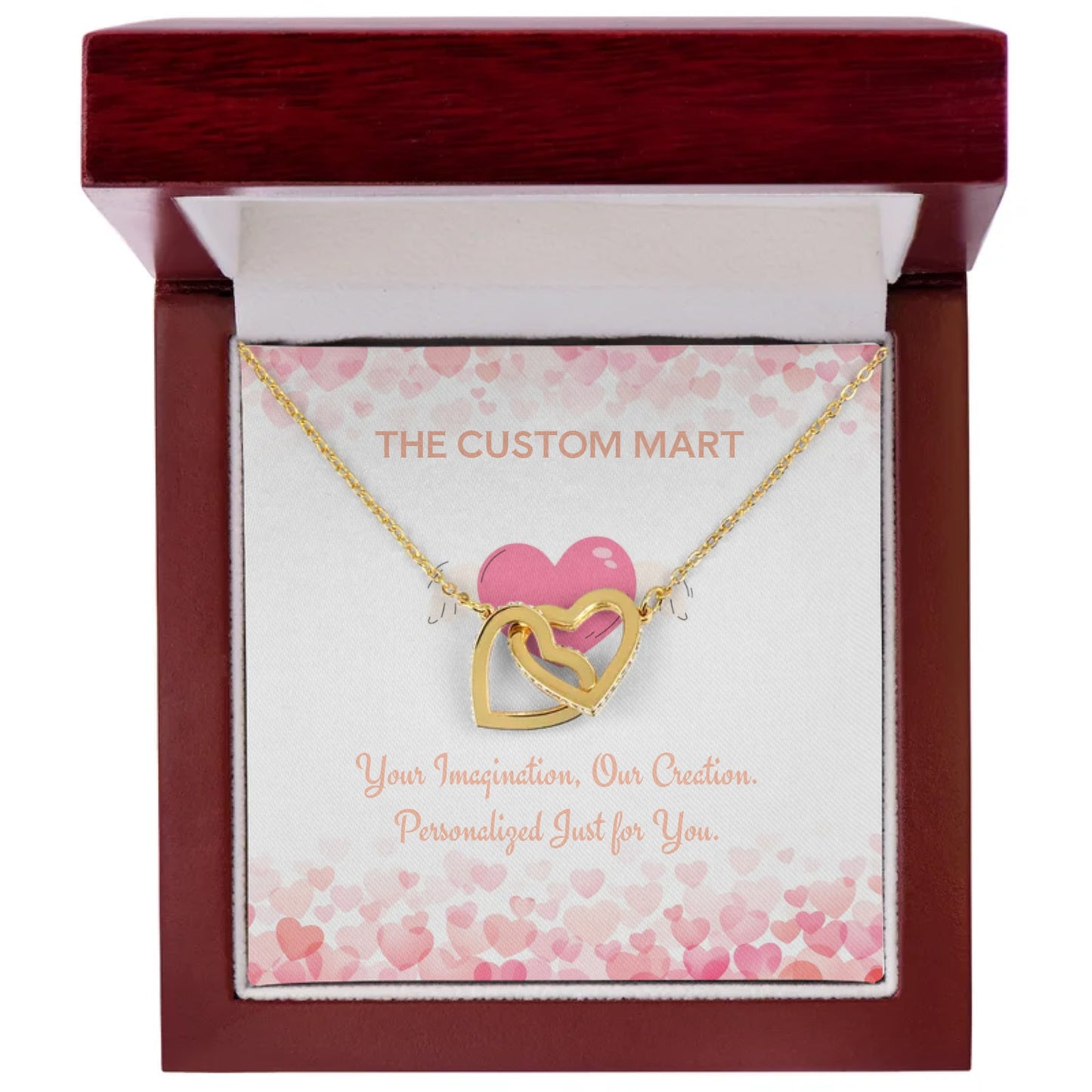 Interlocking Hearts Necklace - Personalize With Valentine Themes