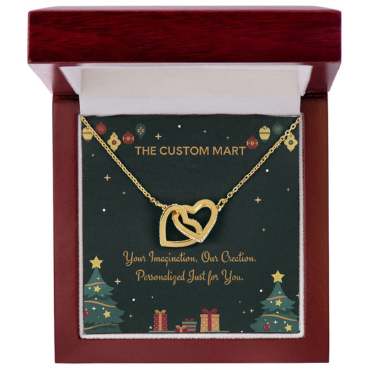 Interlocking Hearts Necklace - Personalize With Christmas Themes