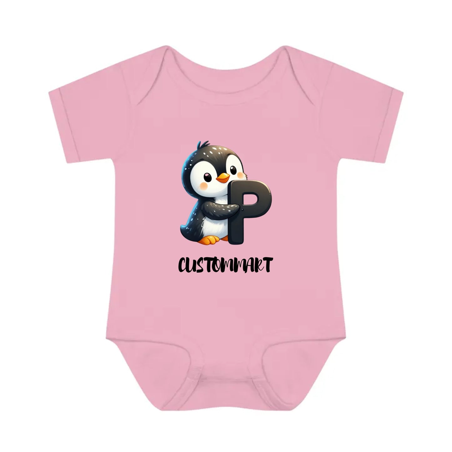 Infant Baby Rib Bodysuit - Personalize With Cute Animal Letters