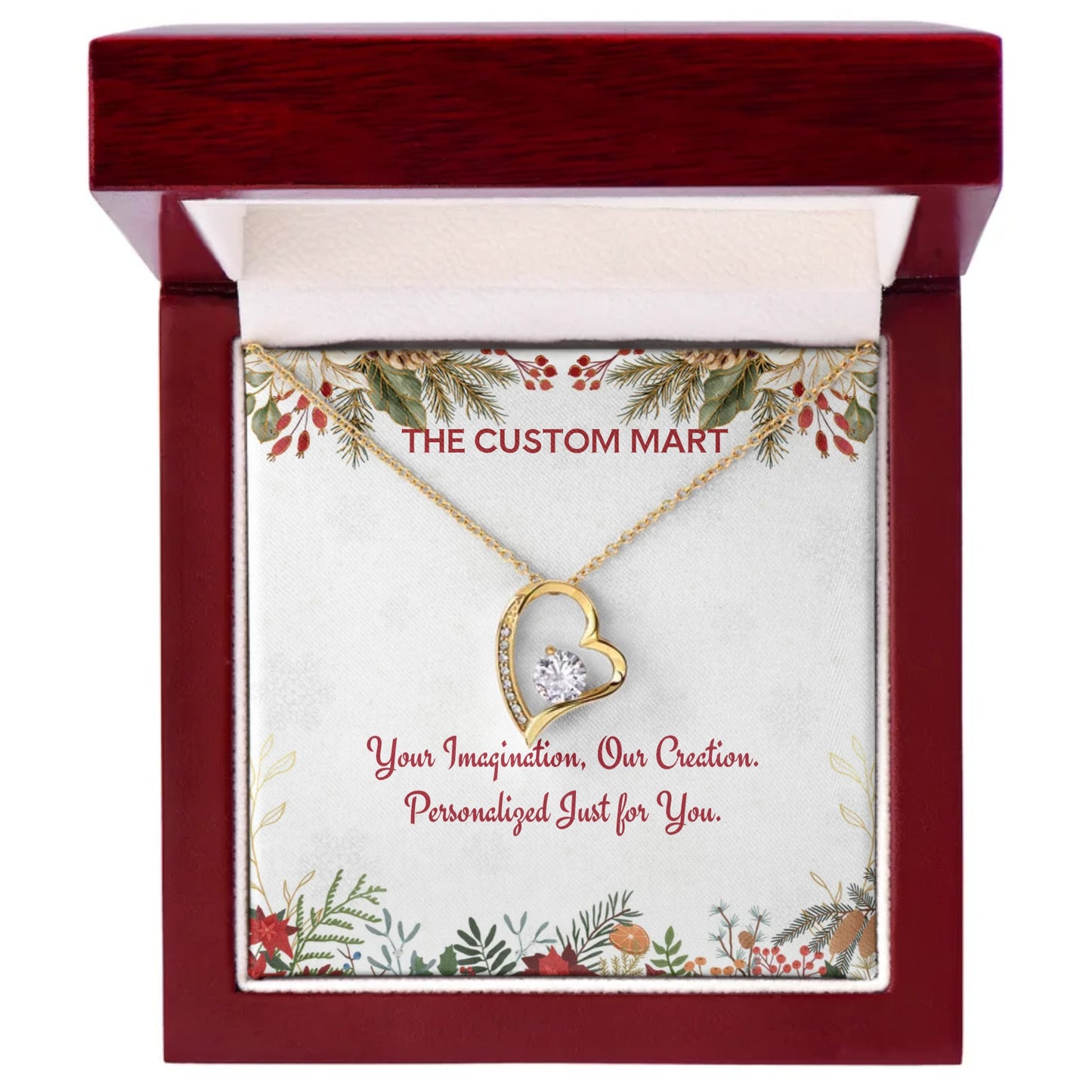 Forever Love Necklace - 18k yellow gold finish - Personalise With Chrismas Themes