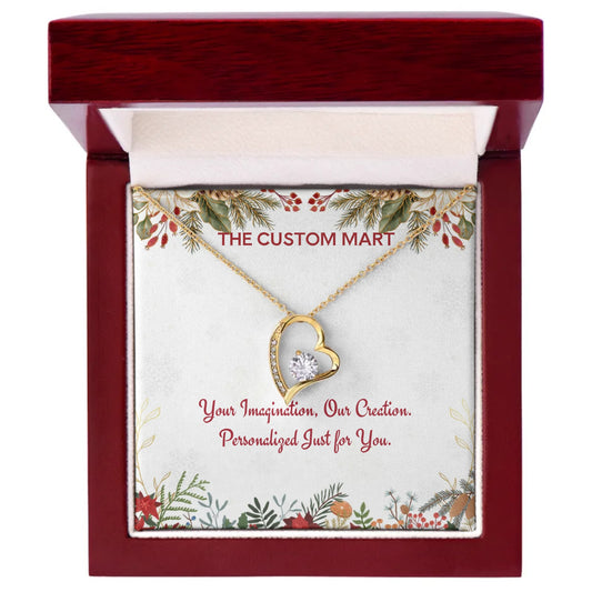 Forever Love Necklace - 18k yellow gold finish - Personalise With Chrismas Themes