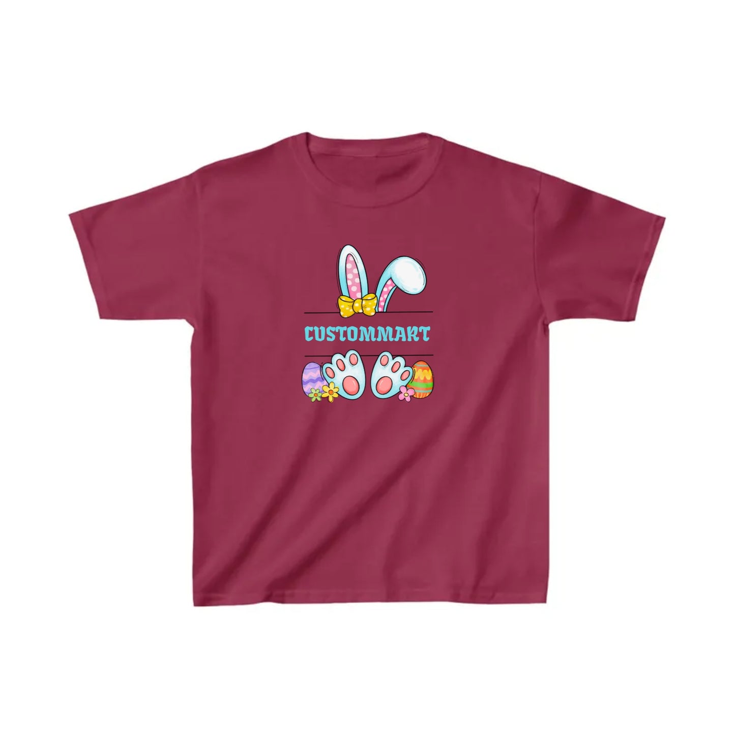 Kids Heavy Cotton Tee - Personalize With Easter Bunny